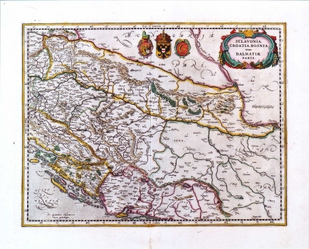 BLAEU, GUILIELMUS: MAP OF SLAVONIA, CROATIA, BOSNIA AND PARTS OF DALMATIA